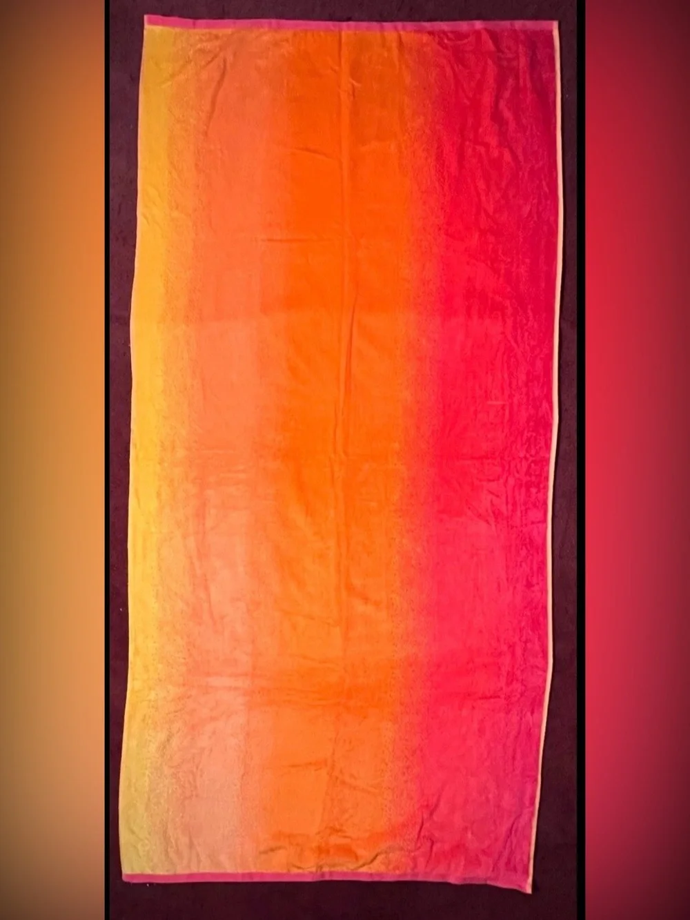 Vermillion Sunset Colored Beach Towel